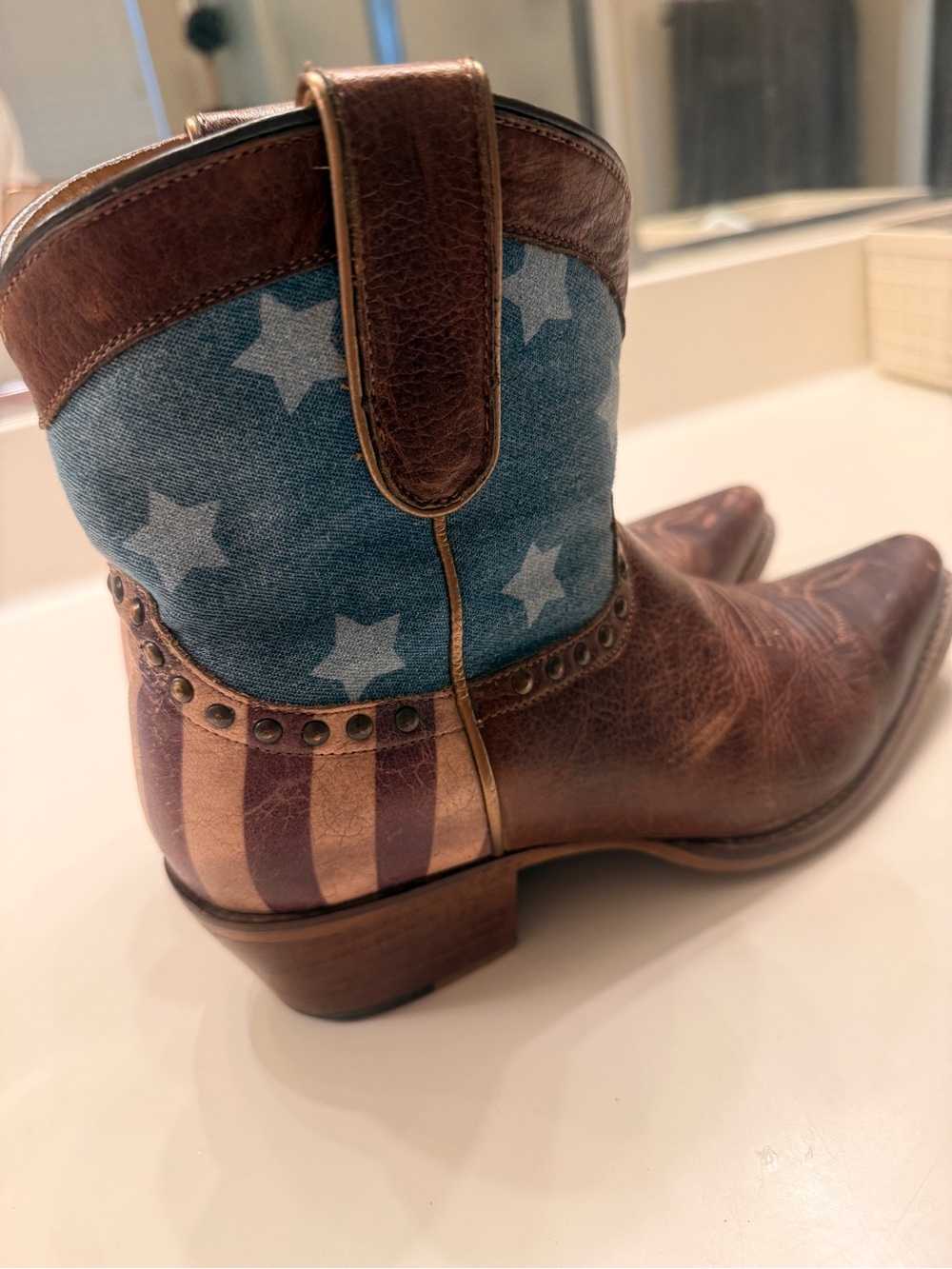Shyanne Tan Leather Western Boot Interior Label - Brown